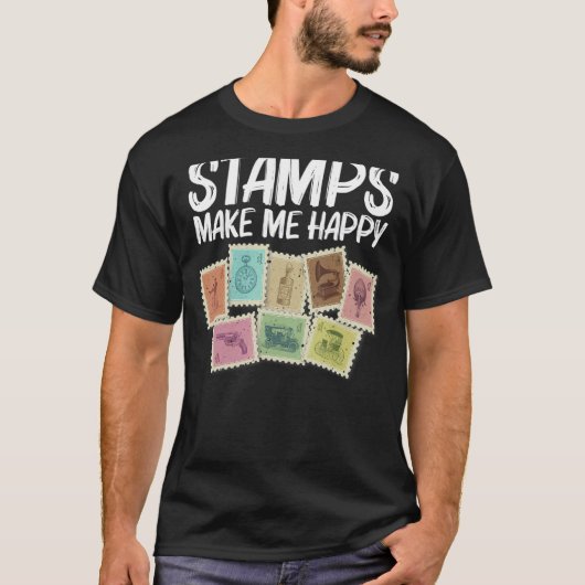Funny Stamp Design for Stamp Collector Mannen P T-shirt (Voorkant)