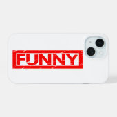 Funny Stamp iPhone 15 Case (Achterkant horizontaal)
