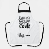 Funny Stand Back Ik ga naam koken Schort (Voorkant)