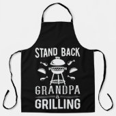 Funny stand-back opa Grilling Schort (Voorkant)