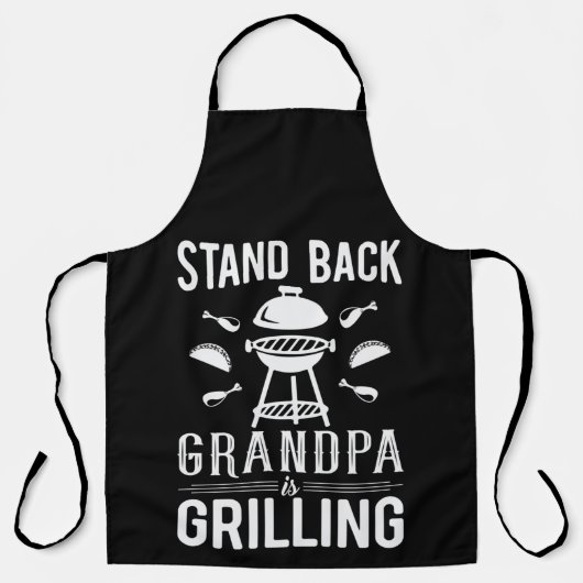 Funny stand-back opa Grilling Schort (Voorkant)