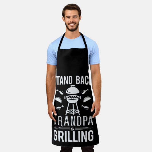 Funny stand-back opa Grilling Schort (Gedragen)
