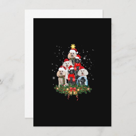 Funny Standard Poodle Dog Christmas Tree Premium Kaart (Voorkant / Achterkant)