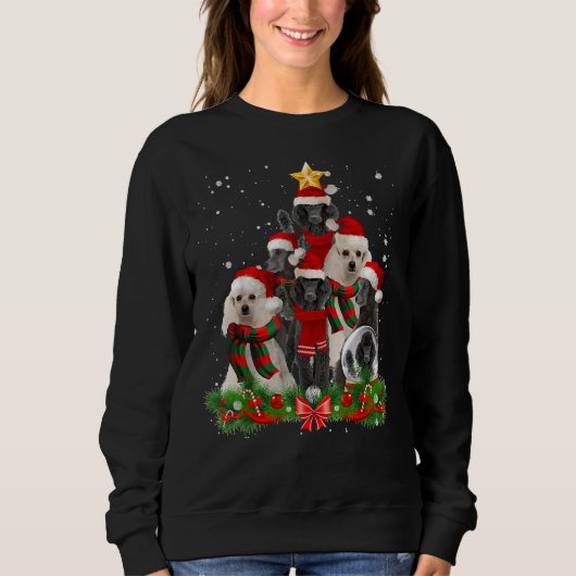 Funny Standard Poodle Dog-kerstboom Trui (Voorkant)