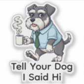 Funny Standard Schnauzer Dog Business Suit Coffee  Sticker (Voorkant)