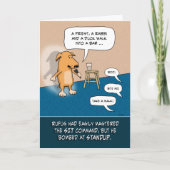 Funny Standup Comic Dog Birthday Kaart (Voorkant)