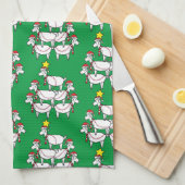 Funny Stapelde Santa Goats Theedoek (Quarter Fold)