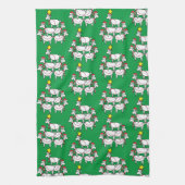 Funny Stapelde Santa Goats Theedoek (Verticaal)