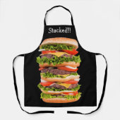 Funny Stapked Hamburger Food Kitchen Theme Schort (Voorkant)