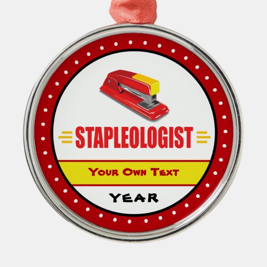Funny Stapler Lover Titel Metalen Ornament (Voorkant)