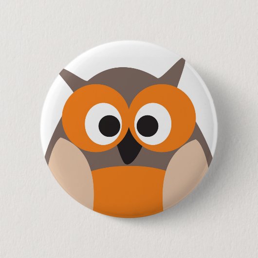 Funny staring cartoon owl ronde button 5,7 cm (Voorkant)