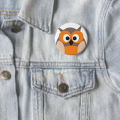Funny staring cartoon owl ronde button 5,7 cm (In situ)