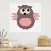 Funny staring owl poster (Keuken)