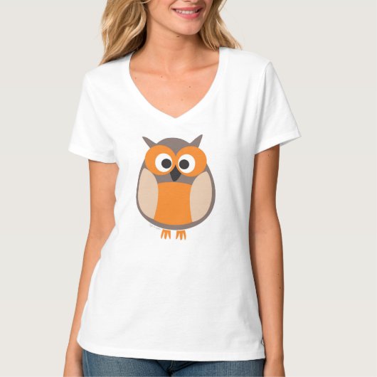Funny staring owl t shirt (Voorkant)