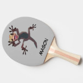 Funny Startled Lizard Custom Name Tafeltennisbatje (Zijkant)