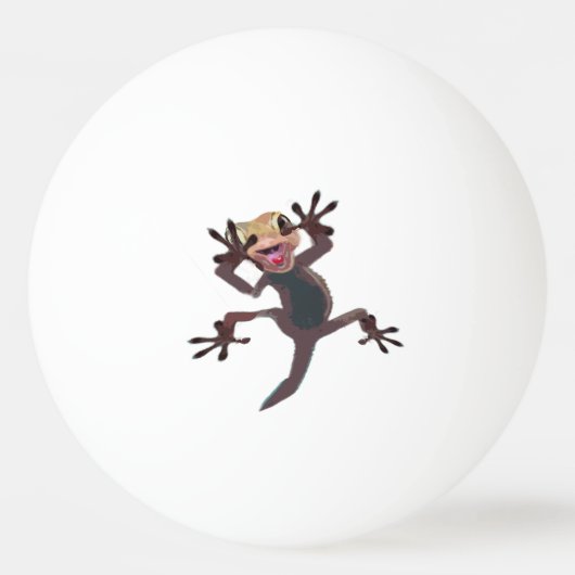 Funny Startled Lizard Gecko Pingpongbal (Voorkant)