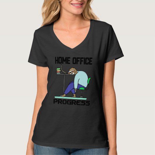 Funny Statement Sloth Home Kantoor notebook Werken T-shirt (Voorkant)
