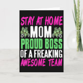 Funny Stay At Home Mom Boss Proud Of Awesome Famil Kaart (Voorkant)