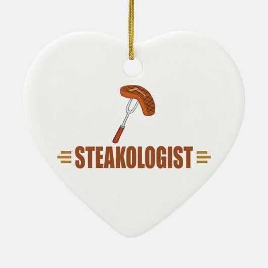 Funny Steak Keramisch Ornament (Achterkant)