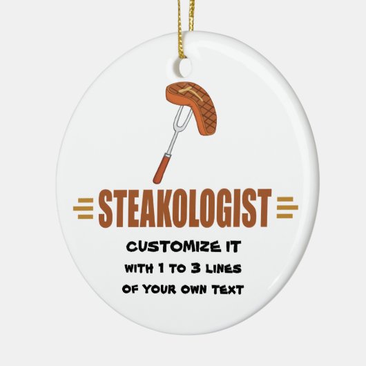 Funny Steak Keramisch Ornament (Links)