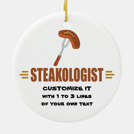 Funny Steak Keramisch Ornament (Achterkant)