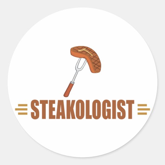 Funny Steak Ronde Sticker (Voorkant)