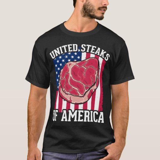Funny Steaks Lover American Meat Butcher Humor T-shirt (Voorkant)