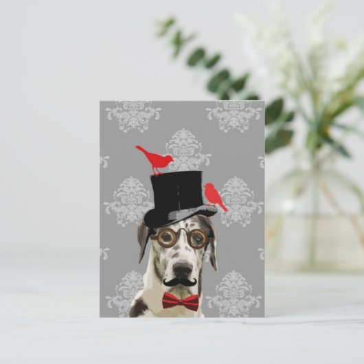 Funny steampunk dog briefkaart (Staand voorkant)
