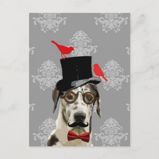 Funny steampunk dog briefkaart (Voorkant)