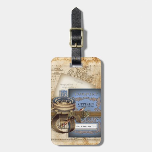 Funny  Steampunk Excursion Bagagelabel (Voorkant verticaal)