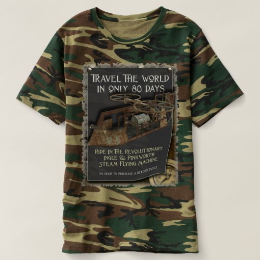 Funny Steampunk Flying Machine T-shirt (Design voorkant)