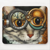 Funny Steampunk Glasses Cat Muismat (Voorkant)