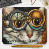 Funny Steampunk Glasses Cat Muismat