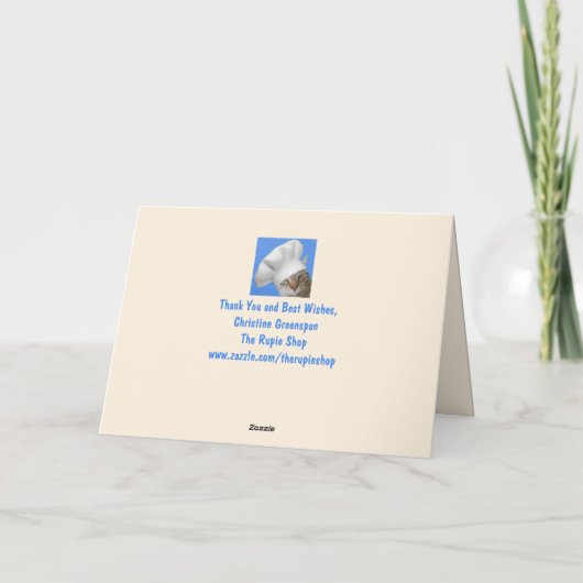 Funny Steer en Cake Birthday Kaart (Achterkant)