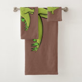 Funny stegosaurus dinosaur cartoon bad handdoek (Insitu)