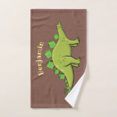 Funny stegosaurus dinosaur cartoon bad handdoek (Handdoek)