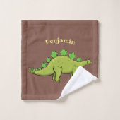 Funny stegosaurus dinosaur cartoon bad handdoek (Wasdoekje)