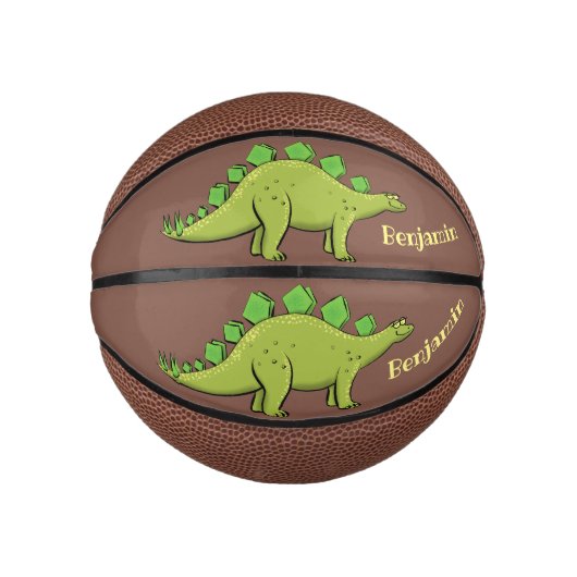 Funny stegosaurus dinosaur cartoon basketbal (Voorkant)