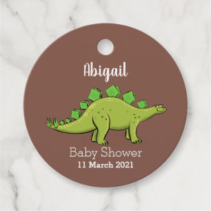 Funny stegosaurus dinosaur cartoon bedankjes labels