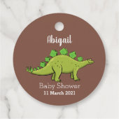 Funny stegosaurus dinosaur cartoon bedankjes labels (Achterkant)