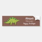 Funny stegosaurus dinosaur cartoon bumpersticker (Voorkant)