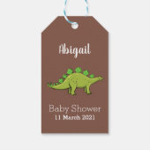 Funny stegosaurus dinosaur cartoon cadeaulabel (Achterkant)