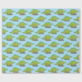 Funny stegosaurus dinosaur cartoon cadeaupapier (Vlak)
