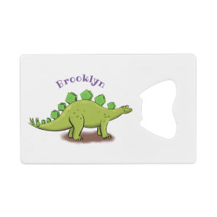 Funny stegosaurus dinosaur cartoon creditkaart flessenopener