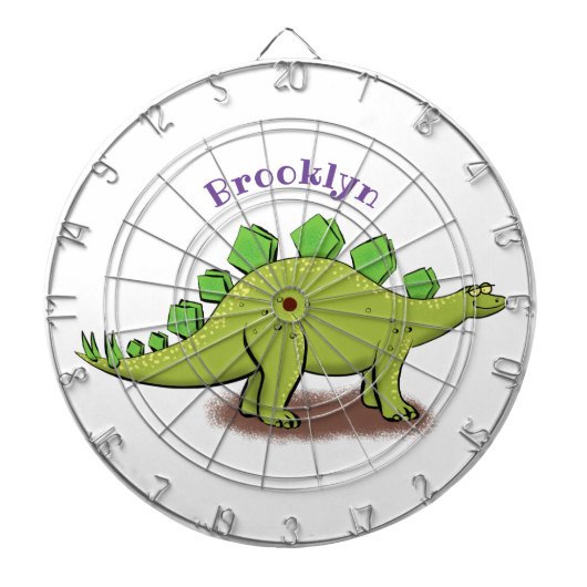 Funny stegosaurus dinosaur cartoon dartbord (Voorkant)