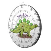 Funny stegosaurus dinosaur cartoon dartbord (Voorkant Rechts)