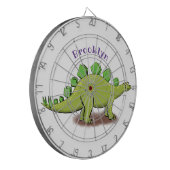 Funny stegosaurus dinosaur cartoon dartbord (Voorkant Links)