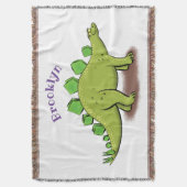Funny stegosaurus dinosaur cartoon deken (Voorkant Verticaal)