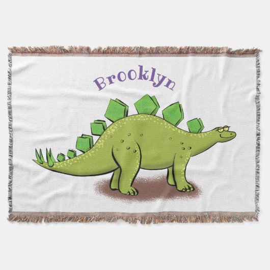 Funny stegosaurus dinosaur cartoon deken (Voorkant)