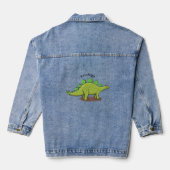 Funny stegosaurus dinosaur cartoon denim jacket (Achterkant)